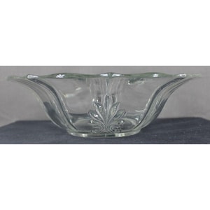 Frutero acampanado de vidrio transparente barroco Fostoria de 28 cm. Elegante plato para servir.