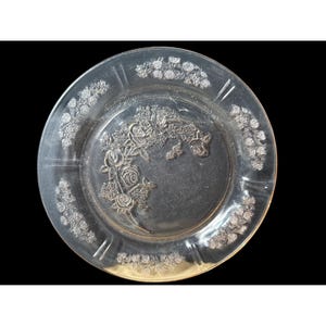 Vintage Pink Sharon Cabbage Rose Depression Glas 9 ”Luncheon Plate