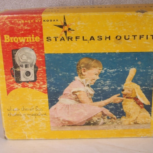 Vintage Kodak Brownie Starflash Camera Outfit With Original Box