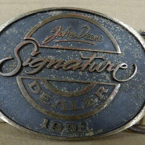Vintage Used John Deere 1998 Signature Dealer Belt Buckle