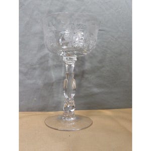 Vintage Fostoria Willowmere Champagne/Tall Sherbet Goblet Glass Etched Roses