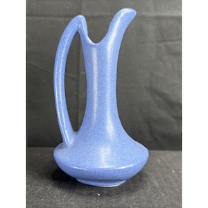 Vintage 7 "Blaue Niloak Kunstkeramik Mid Century moderne Keramikvase Krug."