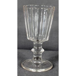 Antique Late 1800&#39;s Clear EAPG Pressed Pattern Glass Goblet Cordial Glass