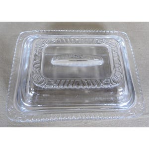 Antique Early American Pattern Glass Rectangular Covered Dish