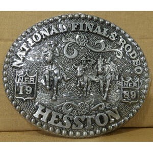 1989 Hesston National Finals Rodeo Belt Buckle Original Packing NFR