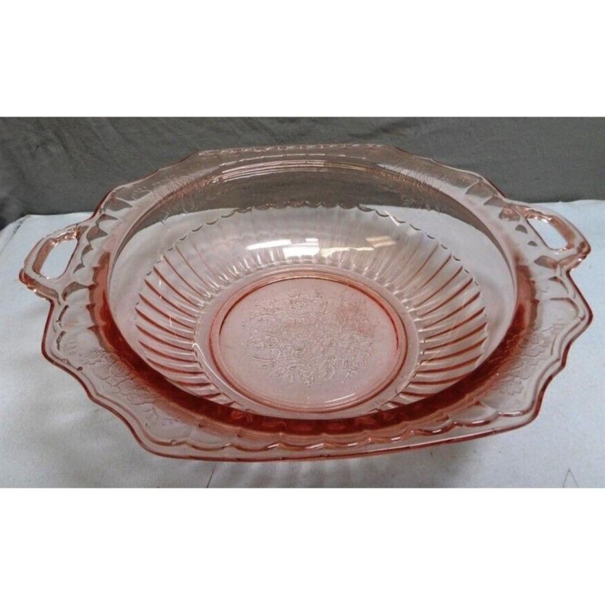 Vintage Hocking Mayfair/Open Rose Pink Depression Glass 10"  Vegetable Bowl