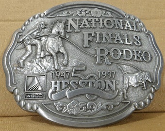 1997 Hesston National Finals Rodeo Belt Buckle New in Original Packing
