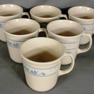 6 Corning Corelle First Of Spring Pattern Coffee Cups Retired Dinnerware