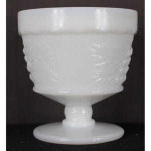 Vintage Milk Glass Grape Pattern Goblet Sherbet By Big Top Crystal