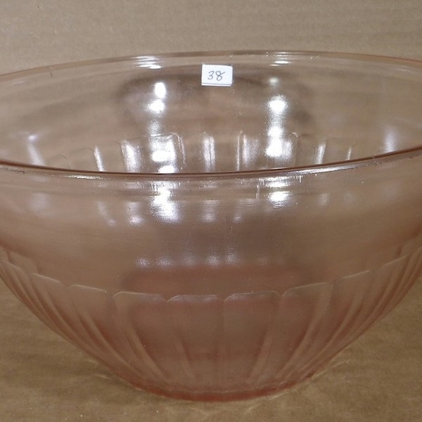 Pink Depression Glass 9" Paneled Nesting Mixing Bowl