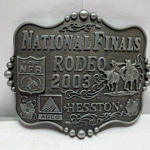 2003 Hesston NFR National Finals Rodeo Belt Buckle Vintage Western Cowboy Collectible PRCA