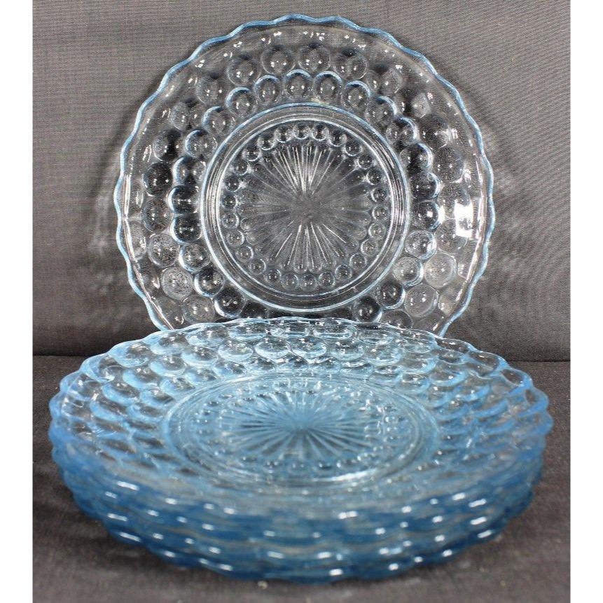 4 Anchor Hocking 1950's Bubble Sapphire Blue 6.75" Desert, Bread & Butter Plate