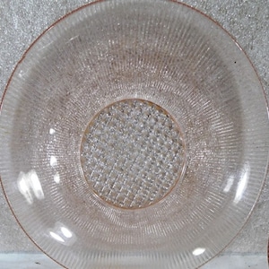 Pink Depression Glass Homespun Jeannette (Fine Rib) Saucer