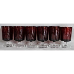 Set Of 6 Cavalier Ruby 4&quot; 4 ounce Wine Glasses By Cristal DArques-Durand Made in France