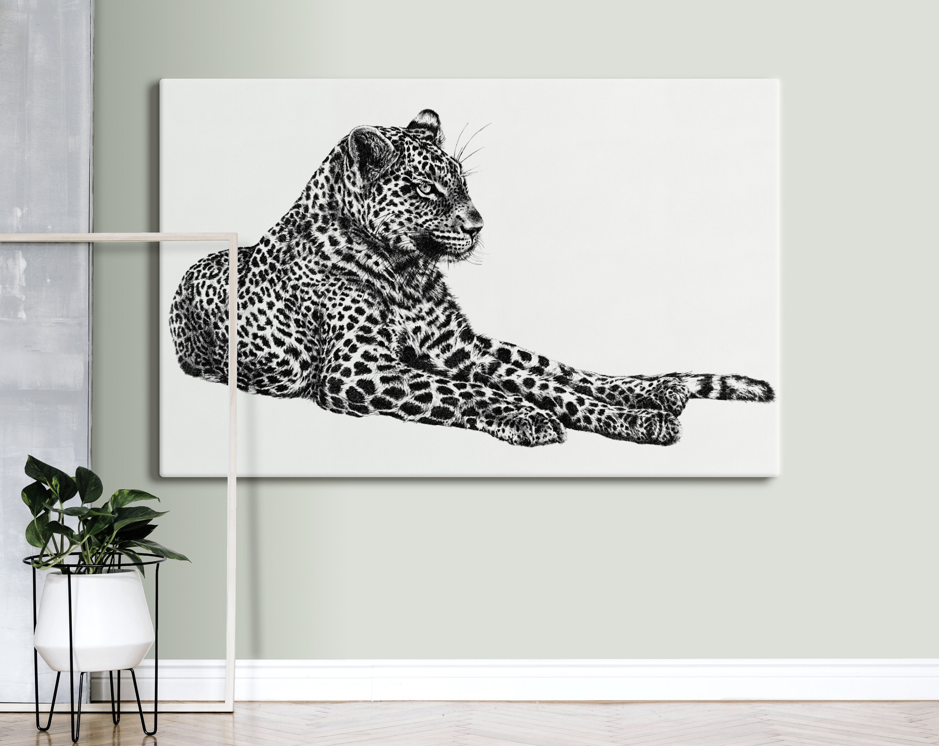 Animal Canvas Art Black and white Artwork Wall Art Modern Etsy