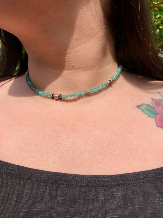 Silver store stone choker