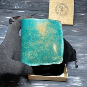 Carteira dobrável Shell Cordovan carteira personalizada carteira EDC carteira minimalista carteira dobrável carteira para cartão carteira premium carteira mínima segura