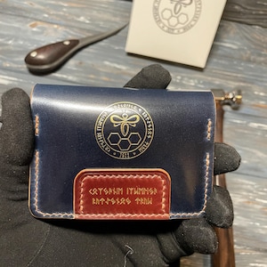 Portefeuille Shell cordovan porte-cartes en cuir portefeuille edc portefeuille simple portefeuille personnalisé portefeuille minimaliste mini portefeuille pliant portefeuille premium à deux volets