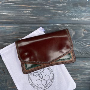 Cartera de cordobán con cadena, cartera EDC, cartera personalizada, cartera minimalista, cartera fina, cartera premium, cartera para tarjetas, cartera minimalista, cartera para hombre