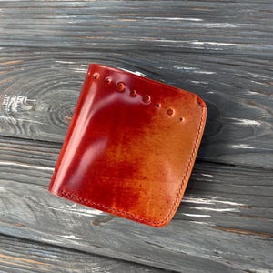 Carteira personalizada Shell Cordovan, carteira minimalista, carteira EDC, carteira para cartão, carteira dobrável, carteira minimalista, carteira premium, carteira fofa