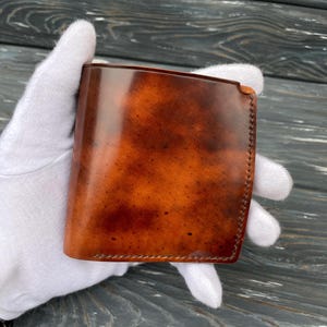 Muschel Cordovan Brieftasche Leder Bifold Brieftasche benutzerdefinierte Brieftasche Leder faltbare Brieftasche minimale Brieftasche edc Brieftasche Minimalist Brieftasche Karte Brieftasche