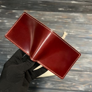 Shell Cordovan-plånbok, premium, bifold-plånbok, specialdesignad, vikbar plånbok