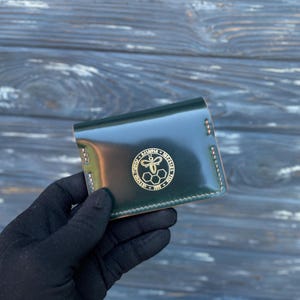 Shell cordovan wallet premium custom wallet bifold wallet edc wallet Simple wallet card wallet card case mini wallet
