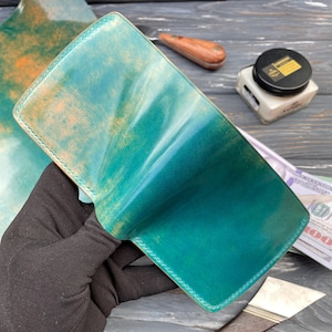 Portafoglio in cordovan Shell, portafoglio in pelle personalizzato, portafoglio edc, portafoglio minimalista, portafoglio bifold, portafoglio per carte, portafoglio per uomo, portafoglio premium