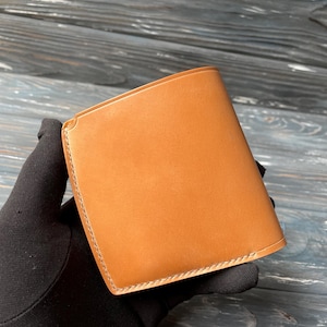 Muschel Cordovan Brieftasche Leder Bifold Brieftasche benutzerdefinierte Brieftasche Leder faltbare Brieftasche minimale Brieftasche edc Brieftasche Minimalist Brieftasche Karte Brieftasche