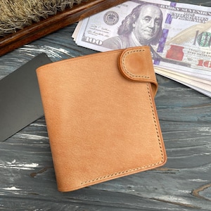 Portafoglio personalizzato naturale in cordovan Shell portafoglio bifold portafoglio pieghevole portafoglio edc portafoglio per carte
