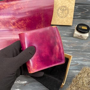 Cartera de concha de cordobán, cartera premium, cartera plegable, cartera EDC, cartera personalizada, cartera minimalista, cartera sencilla, cartera minimalista, cartera linda.