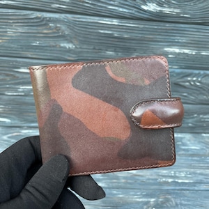 Bifold Brieftasche Camouflage Leder Brieftasche Minimalistische Brieftasche benutzerdefinierte Brieftasche kleine Brieftasche schlanke Brieftasche faltbare Brieftasche Premium Brieftasche sichere Brieftasche