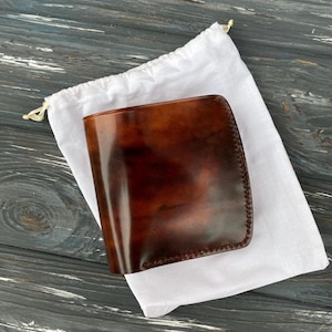 Muschel Cordovan Brieftasche Leder Bifold Brieftasche benutzerdefinierte Brieftasche Leder faltbare Brieftasche minimale Brieftasche edc Brieftasche Minimalist Brieftasche Karte Brieftasche