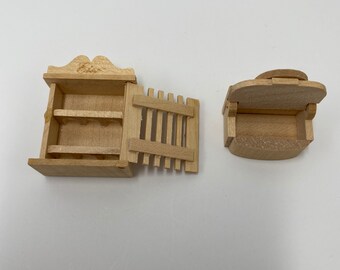 Utensili da cucina vintage per casa delle bambole USA, Tynietoy, Bodo Hennig tedesco, aspetto rame e rame