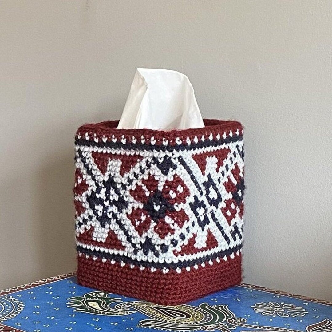 Aztec Intarsia Crochet Container Pattern (PDF) - Etsy