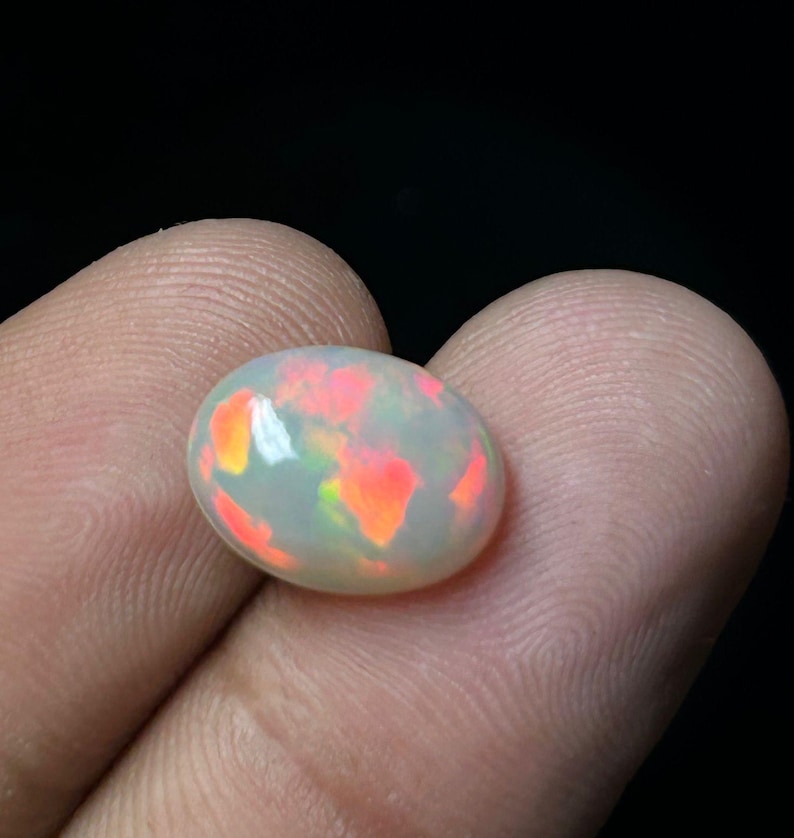Paire D'opales éthiopiennes Welo Super Fire 2,90 Ct Rondes Arc-en-ciel - Gemmes Naturelles