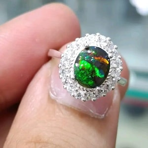 Ethiopian Opal Gemstone Ring 925 Sterling Silver Ring Natural Ethiopian Opal Silver Ring Multi Fire Ethiopian Opal Ring Gift For Her