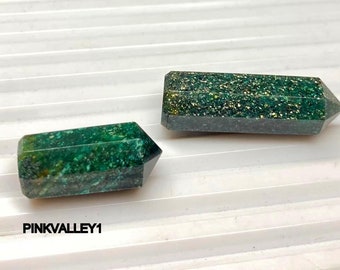 Green Sun Stone Tower，Green Sun Stone Point，Crystal Tower/Wand，Healing Crystal，Pure Chakra Stone，Home Decor，For Gift From PINKVALLEY1