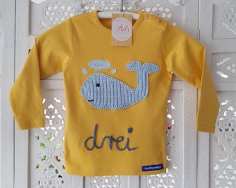 Whale birthday shirt, whale sweater, sea creatures birthday, first birthday, birthday shirt 2, birthday 3, sweater for boys