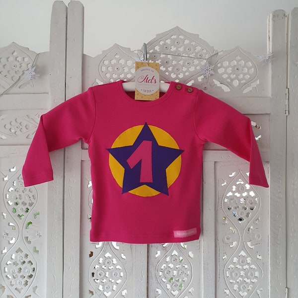 Geburtstagsshirt Mädchen, Geburtstagspullover, erster Geburtstag, Geburtstag 1, Geschenke 1. Geburtstag, Bio-Baumwolle Kinderkleidung