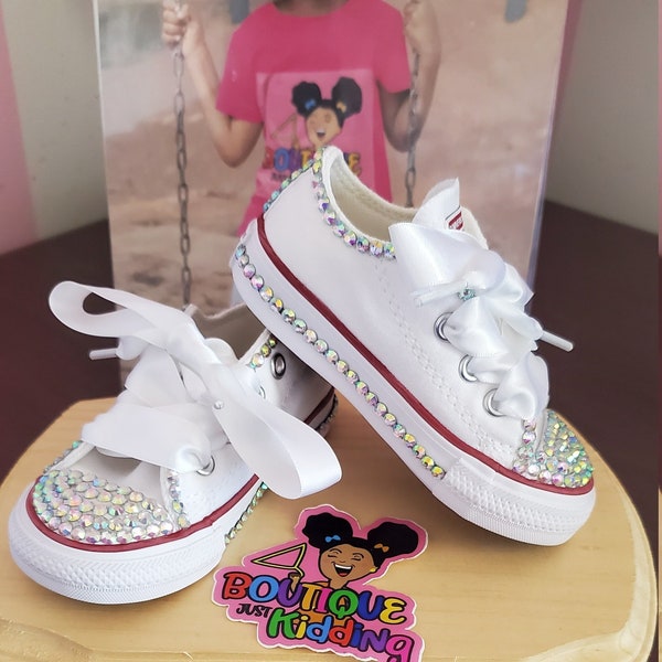Wedding Converse, Bling Converse, Children Bling Shoes, Easter Sneakers