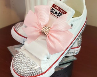 Toddler Converse Rhinestone Bling Shoes, Toddler Shoes, Easter, Birthday, Weddings, Flower Girls, Ring Bearer Shoes