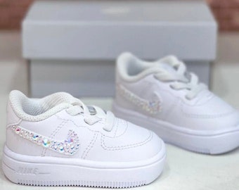 Baby/Toddler Custom Blinged Air Force 1 Sneakers, Rhinestone Wedding AF1 Sneakers, Bling Wedding Sneakers, Wedding/Bridal Party Sneakers