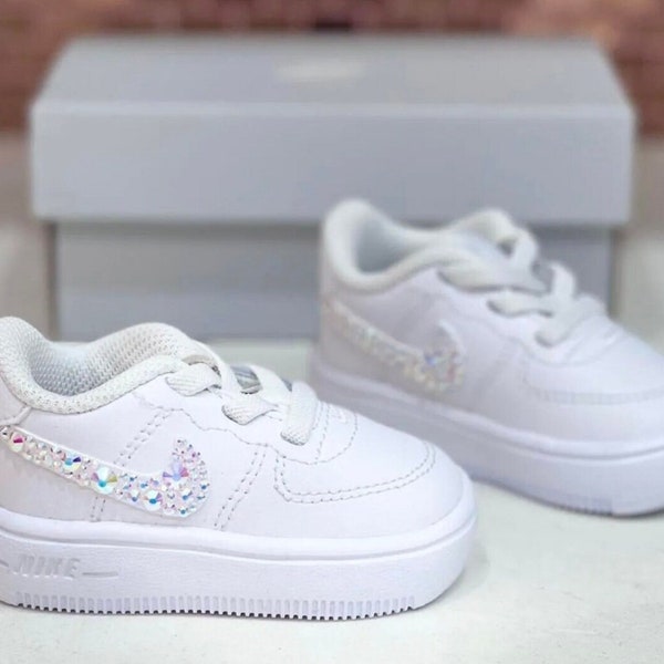 Baby/Toddler Custom Blinged Air Force 1 Sneakers, Rhinestone Wedding AF1 Sneakers, Bling Wedding Sneakers, Wedding/Bridal Party Sneakers