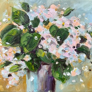 Bouquet Painting Floral Original Art 9x12&quot; Pink Flowers Art Impasto Oil Painting Flowers in Vase Life Still Painting TheArtOfImpression