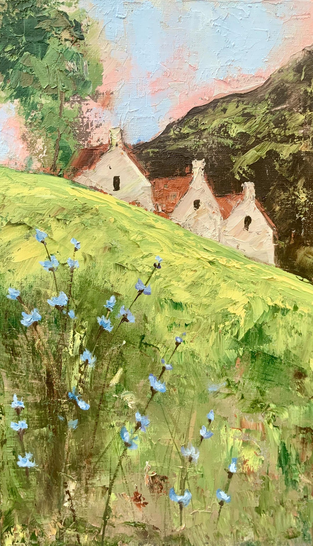 Ireland Painting Cottage Original Art 12x20 Impasto Oil Painting by ...