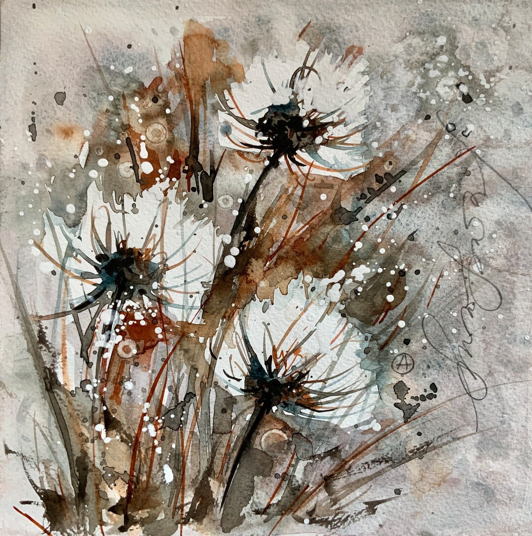 Wildblumen Kunstdruck Auf Leinwand – 4er Set, 20,3 X 25,4 Cm, Aquarell-Design, Minimalistisch