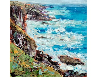 Ireland Landscape Irish Coastline Original Art Hiking Painting Impasto Oil Painting Ireland by TheArtOfImpression