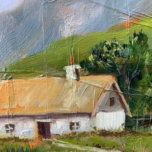 Irish Cottage Painting Ireland Field Original Art Landscape Impasto Oil ...