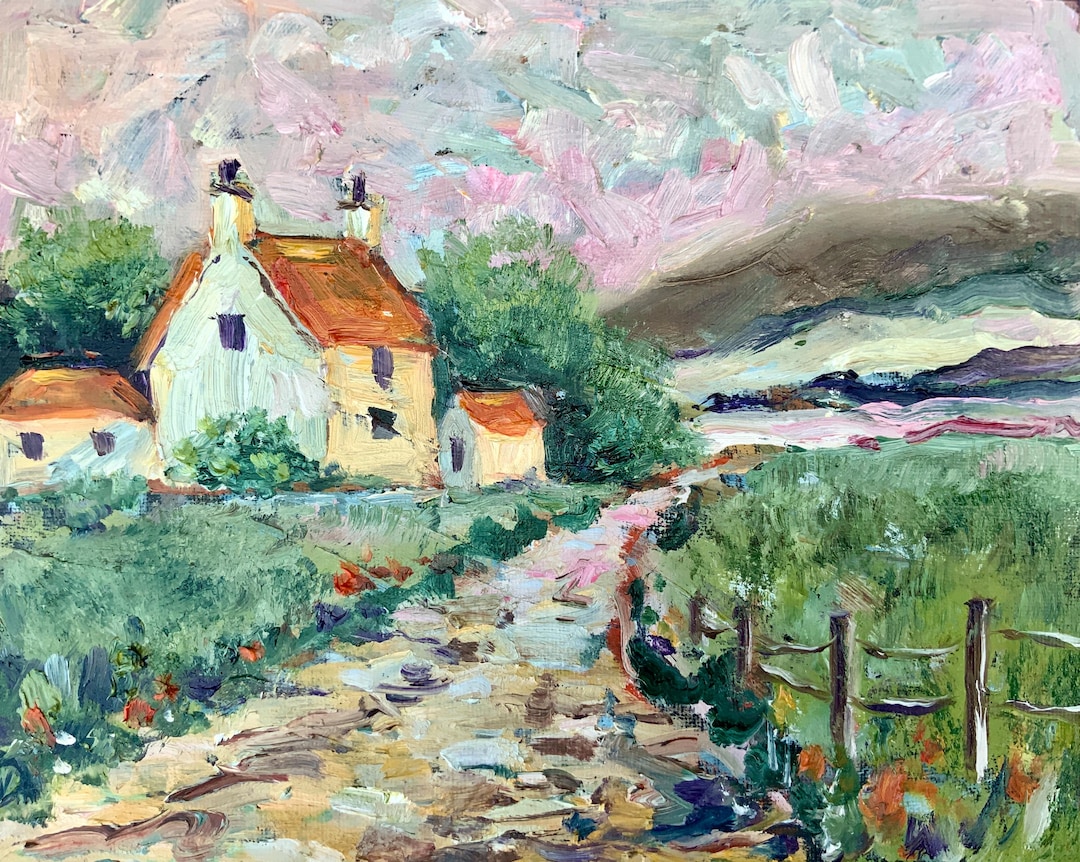 Ireland Painting Irish Cottage Original Art 8x10" Impasto Oil Painting ...